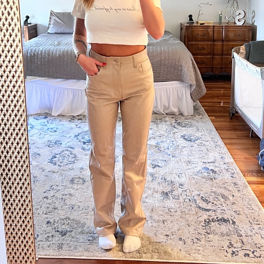 Abercrombie Tan Leather pants